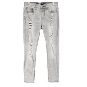 Express Jeans Womens 4 Petite Gray Stretch Mid Rise Legging Jegging